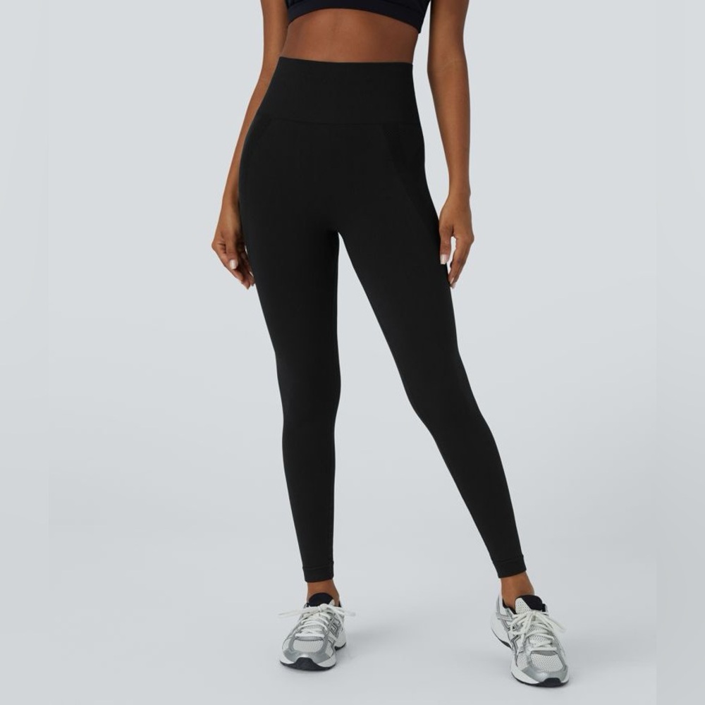 HALARA Women’s or Juniors High-Waist Black Tummy Control Leggings XS
